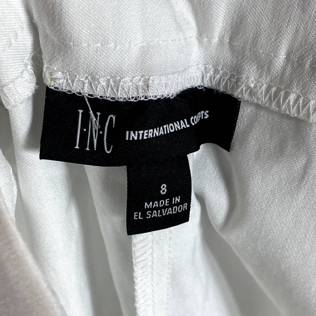 INC INTERNATIONAL CONCEPTS Women's Bright White Mid-Rise Bermuda Shorts SZ 8