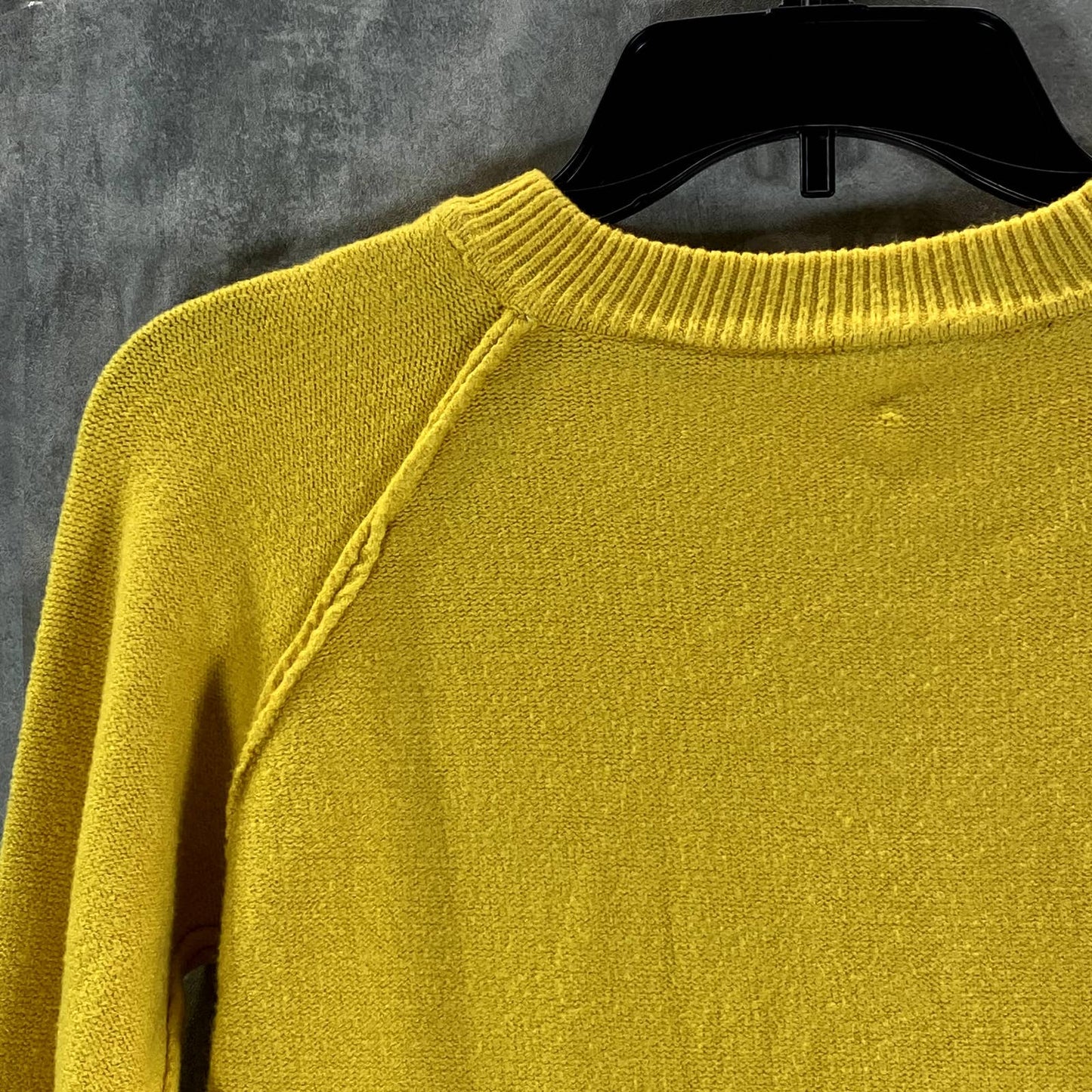 NO BRAND Women's Yellow Crewneck Ribbon-Tie Hem Pullover Sweater SZ M