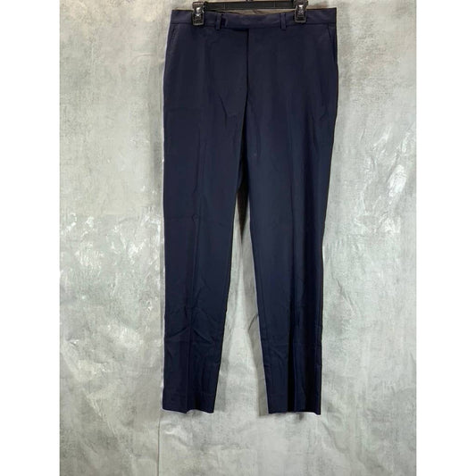 REACTION KENNETH COLE Men's Navy Techni-Cole Slim-Fit Flat Front Pants SZ 35X32