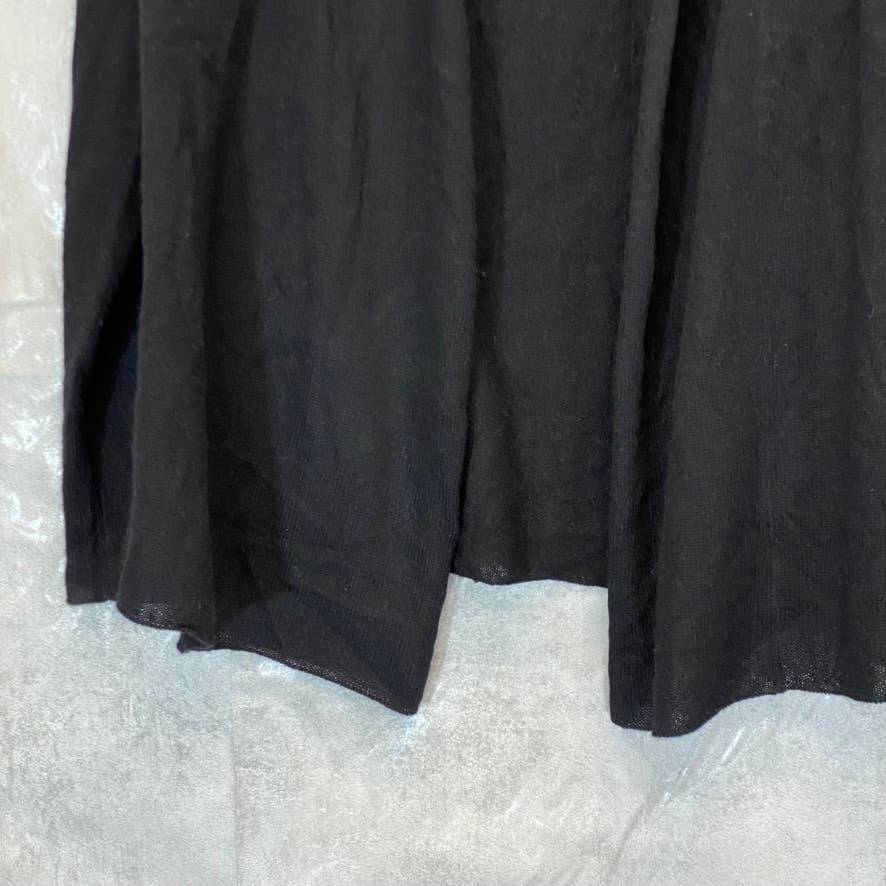 CHARTER CLUB Women's Black Open-Front Relaxed-Fit Cashmere Cardigan SZ S
