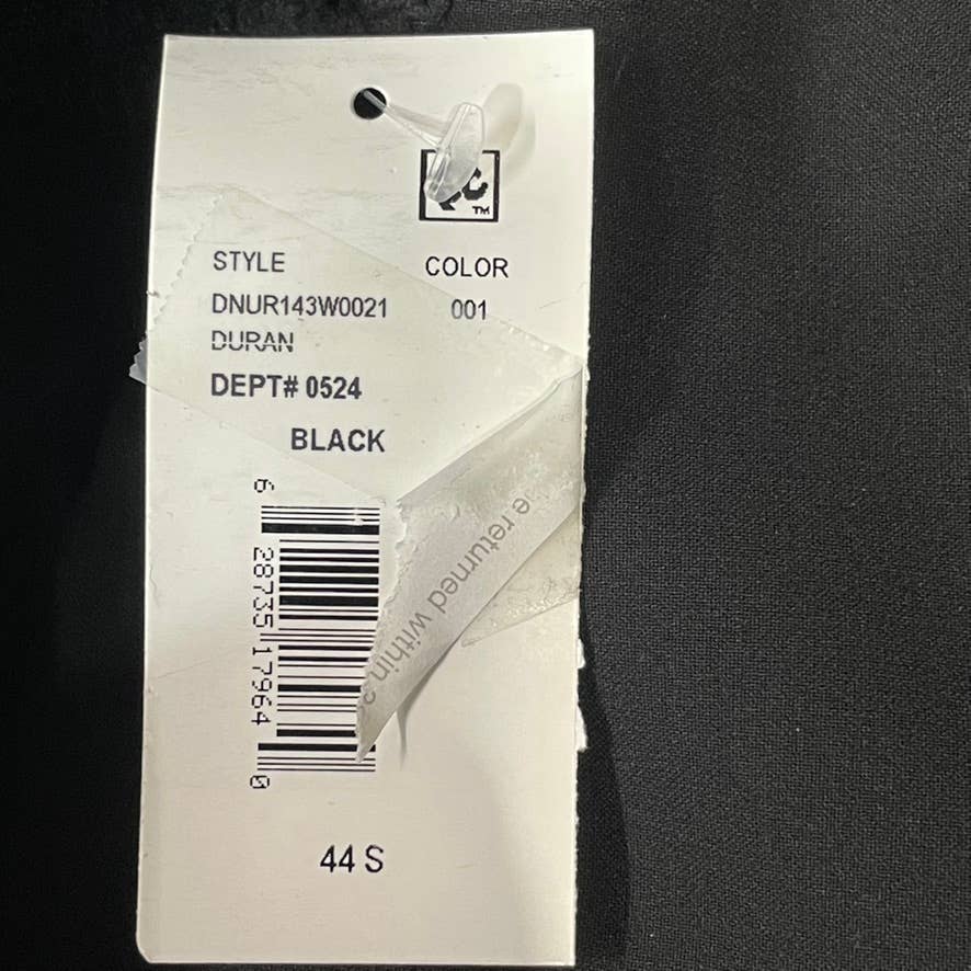 DKNY Men's Solid Black Short Modern-Fit Stretch Two-Button Suit Jacket SZ 44S