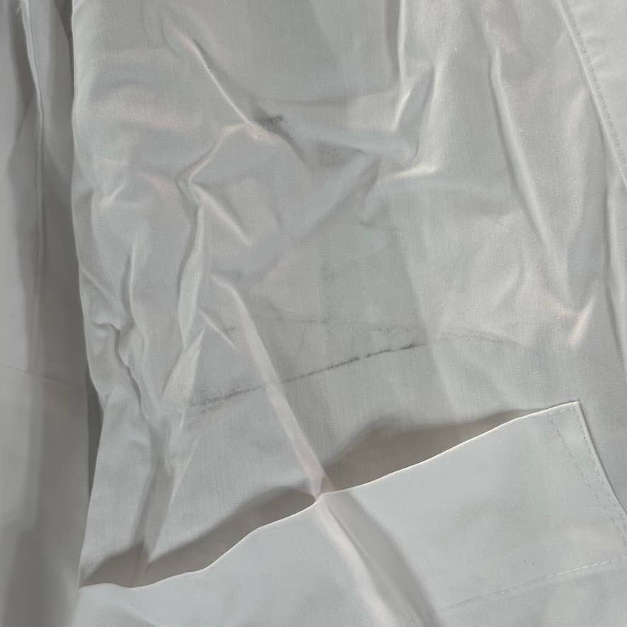 CALVIN KLEIN Women's Soft White V-Neck Tie Elbow Sleeve Top SZ S
