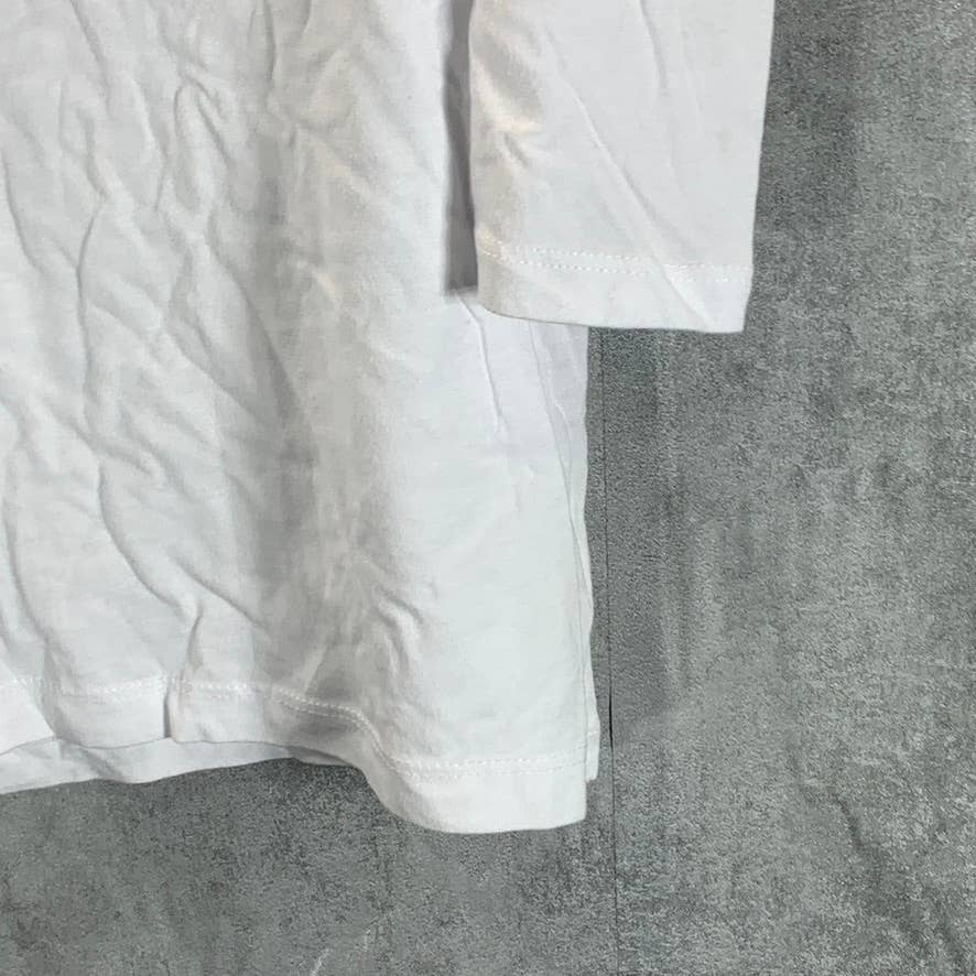 TOMMY HILFIGER Women's Bright White Crewneck 3/4 Puff Sleeve Top SZ XL