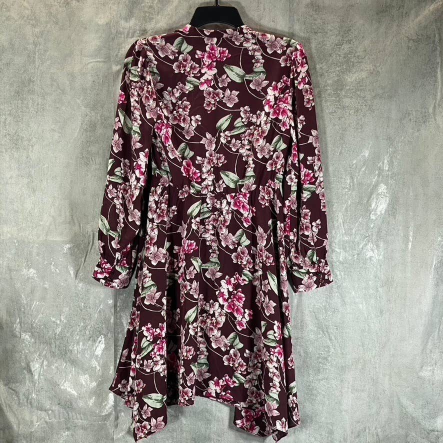 BAR III Women's Murano Blooms Printed Handkerchief Long-Sleeve Shirt Dress SZ XS