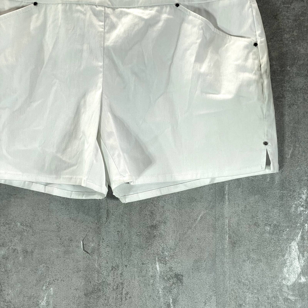 INC INTERNATIONAL CONCEPTS Women's Bright White Mid-Rise Pull-On Shorts SZ 12