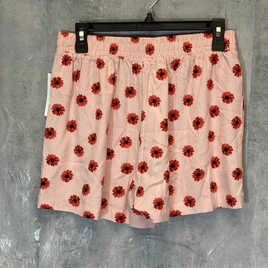 ABOUND Women's Pink Daisy Dots Easy Flowy Lightweight Elastic Waist Pull-On Shorts SZ M