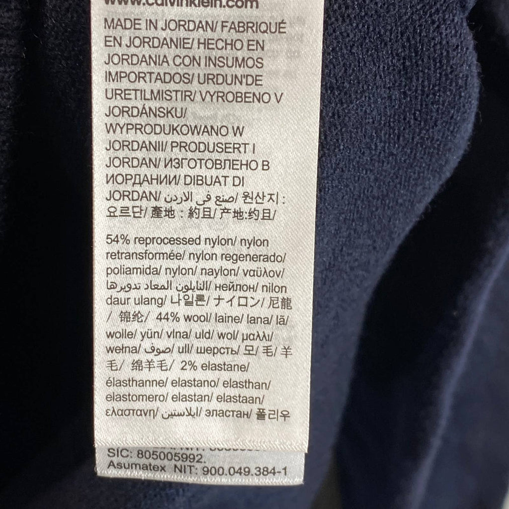 CALVIN KLEIN Men's Dark Sapphire Regular-Fit V-Neck Embroidered Logo Sweater SZL