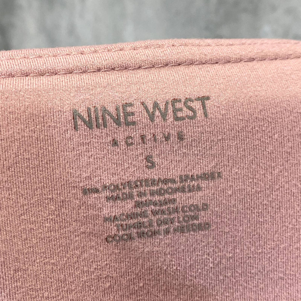 NINE WEST Women's Mauve Shadow Side Zip Stretch Active Pull-On Crop Leggings SZ S