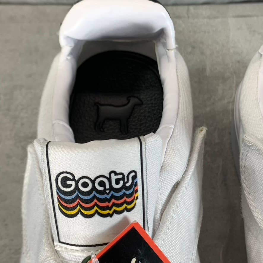 GOATS Women's White Canvas The 728 Cross Straps Platform Slip-On Sneakers SZ 9