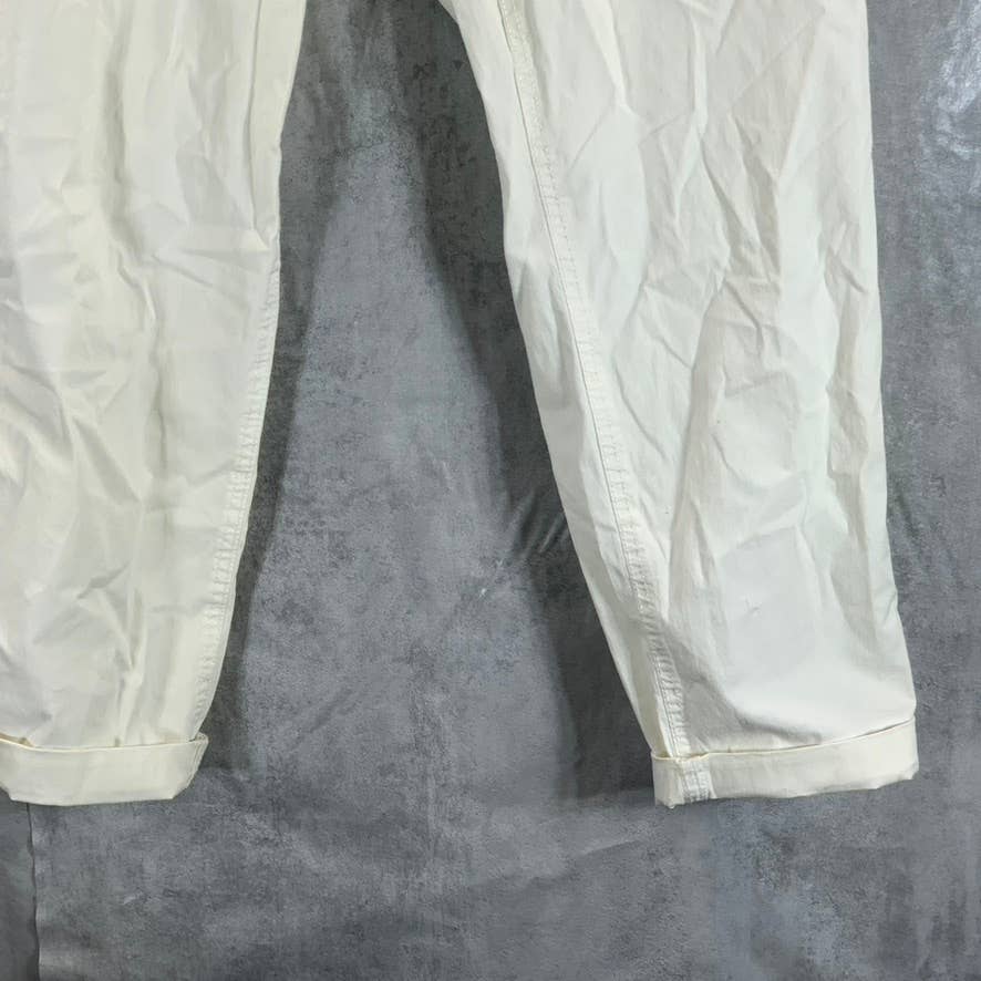 STYLE & CO Women's Bright White Mid-Rise Straight Twill-Tape Capri Pants SZ M