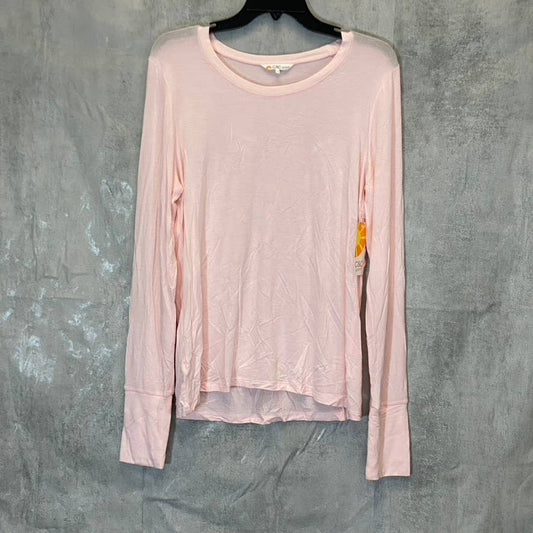 C&C SPORT Women's Lipgloss Pink Crewneck Long Sleeve Solid Top SZ L