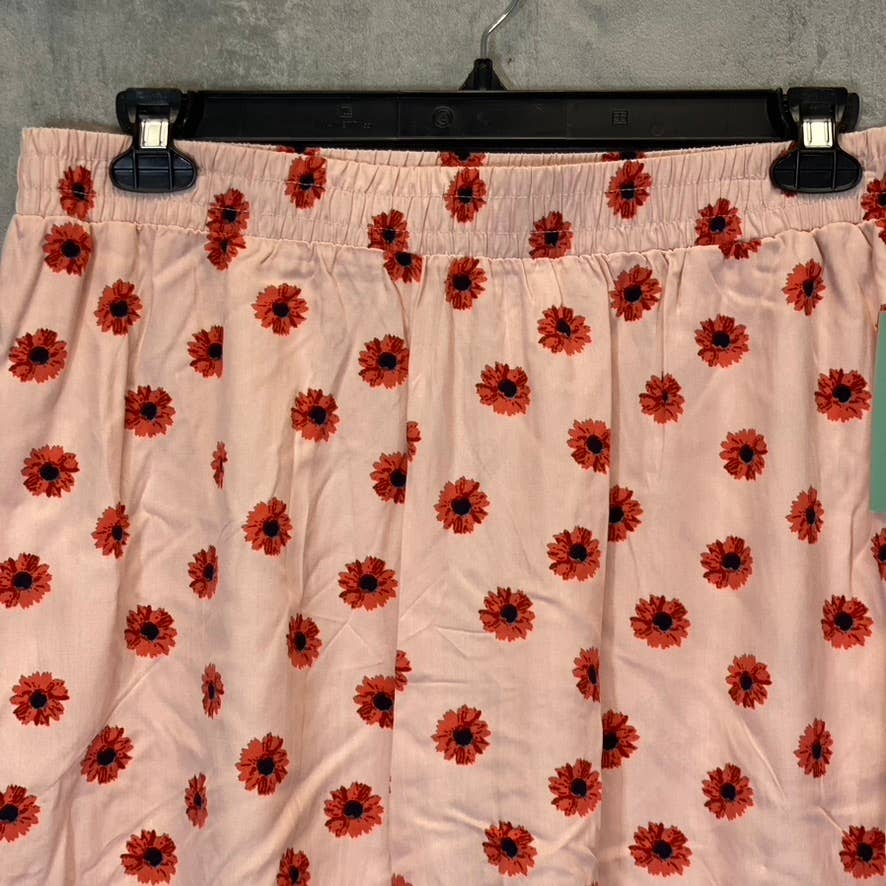 ABOUND Women's Plus Size Pink Daisy Dots Easy Flowy Lightweight Elastic Waist Pull-On Shorts SZ 3X