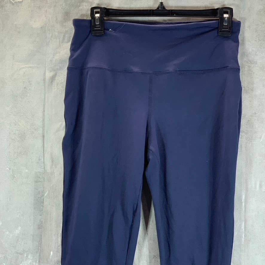 ID IDEOLOGY Women's Indigo Sea Color-Block Stripe Pull-On 7/8 Leggings SZ M