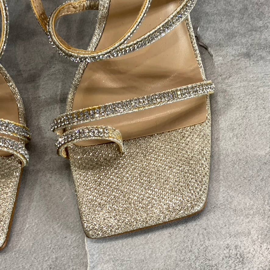 INC INTERNATIONAL CONCEPTS Women's Champagne Crystal Arti Strappy Sandals SZ 7.5