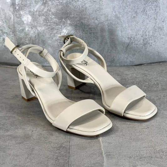 NORDSTROM RACK Women's Bisque Faux-Leather Landry Square-Toe Heeled Sandal SZ6.5