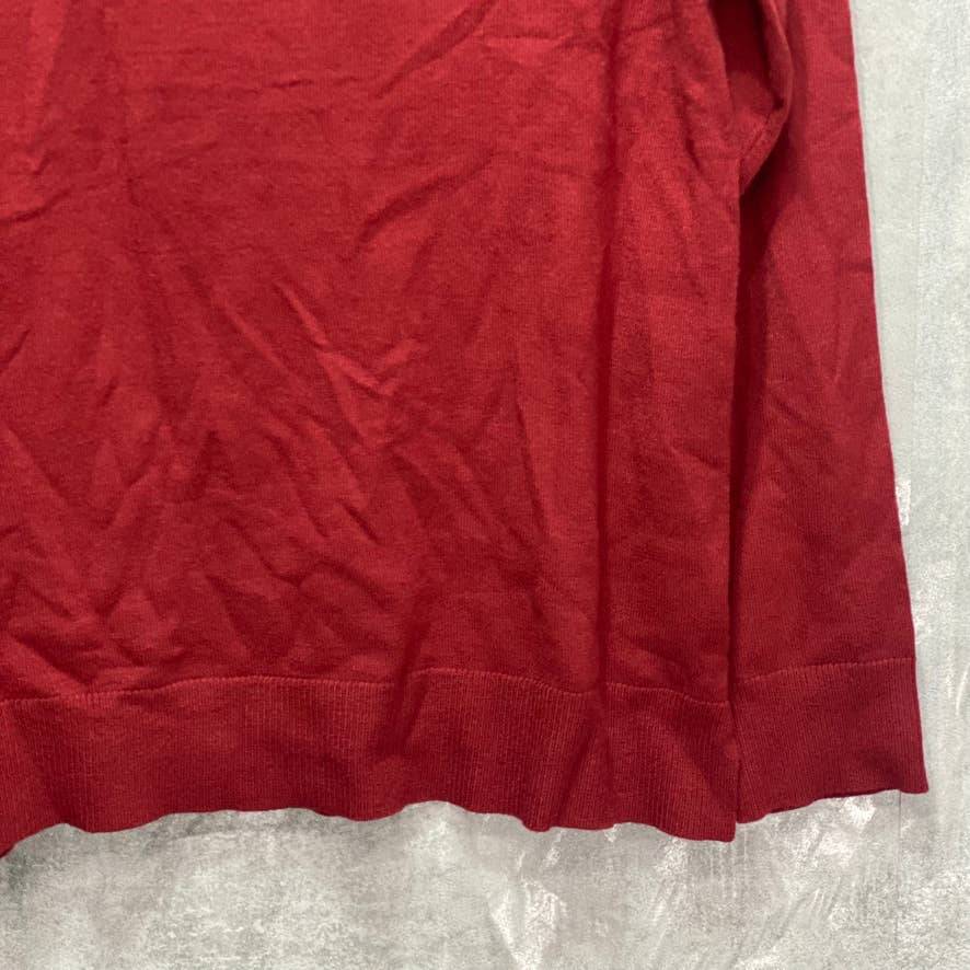 STYLE & CO Merlot Long Sleeve Crewneck Pullover Sweater SZ M