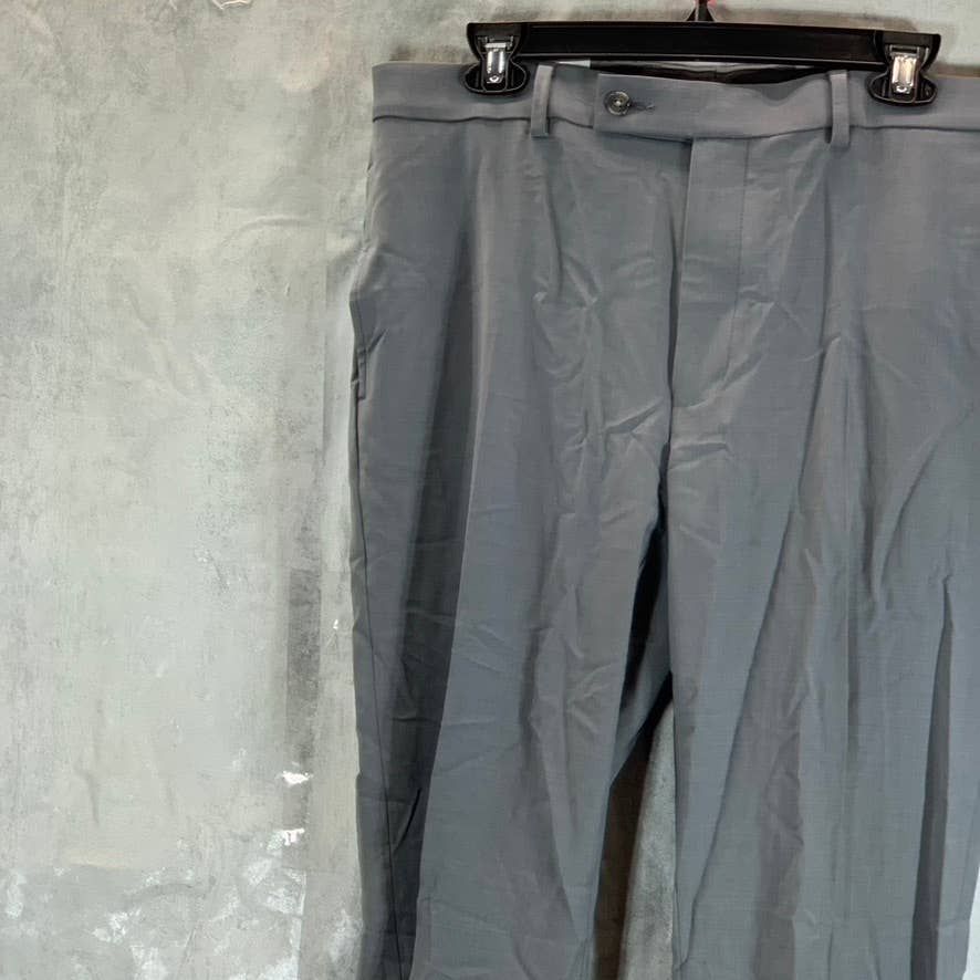 CALVIN KLEIN Men's Gray Sharkskin Slim-Fit Flat Front Suit Pants SZ 33X32