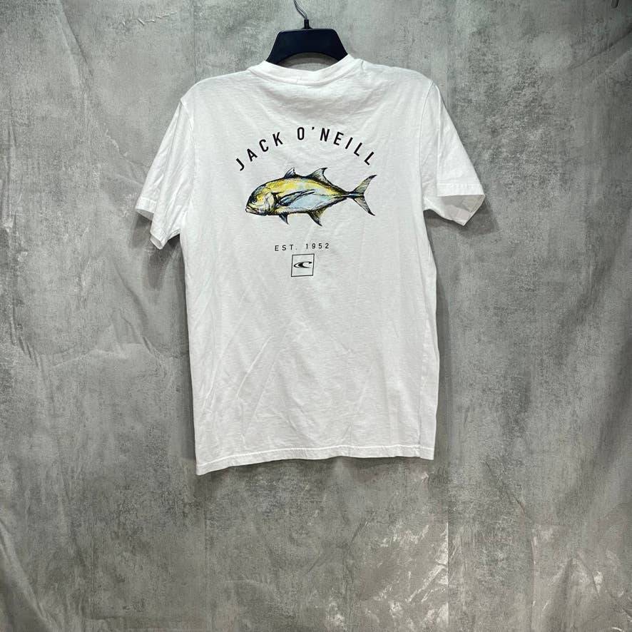 JACK O' NEILL White Tagless Crevale Graphic Short Sleeve Crewneck T-Shirt SZ S