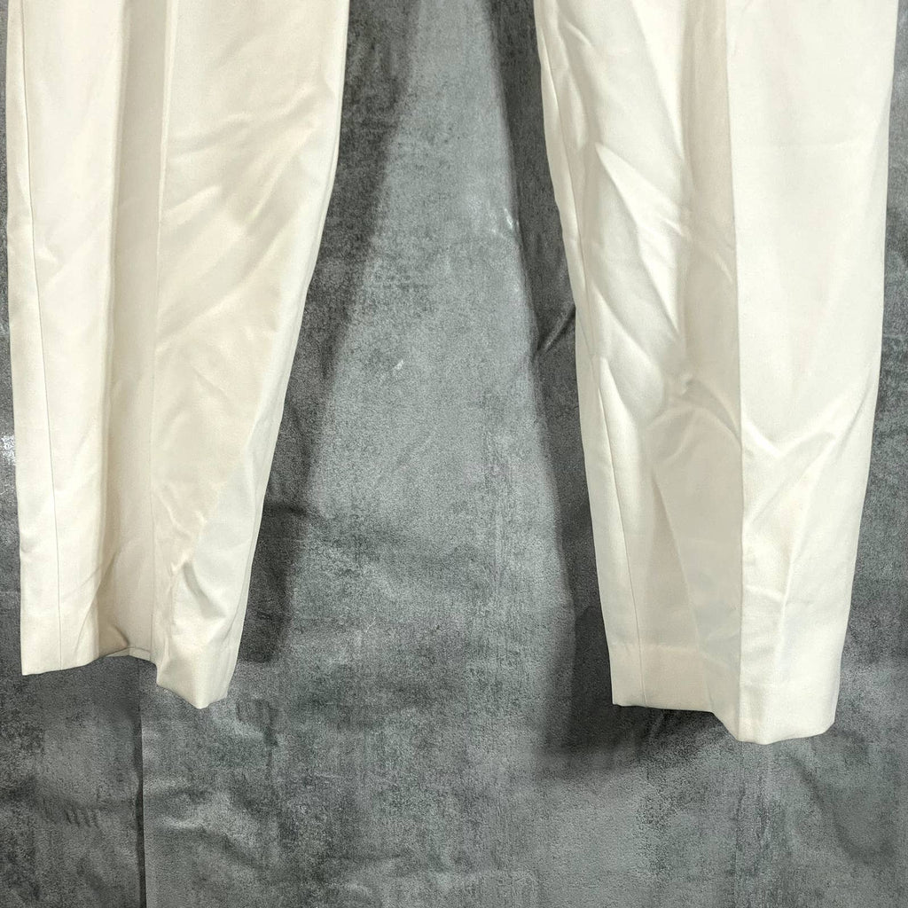 ANNE KLEIN Women's Annie White Mid-Rise Cropped Straight-Leg Pants SZ 16