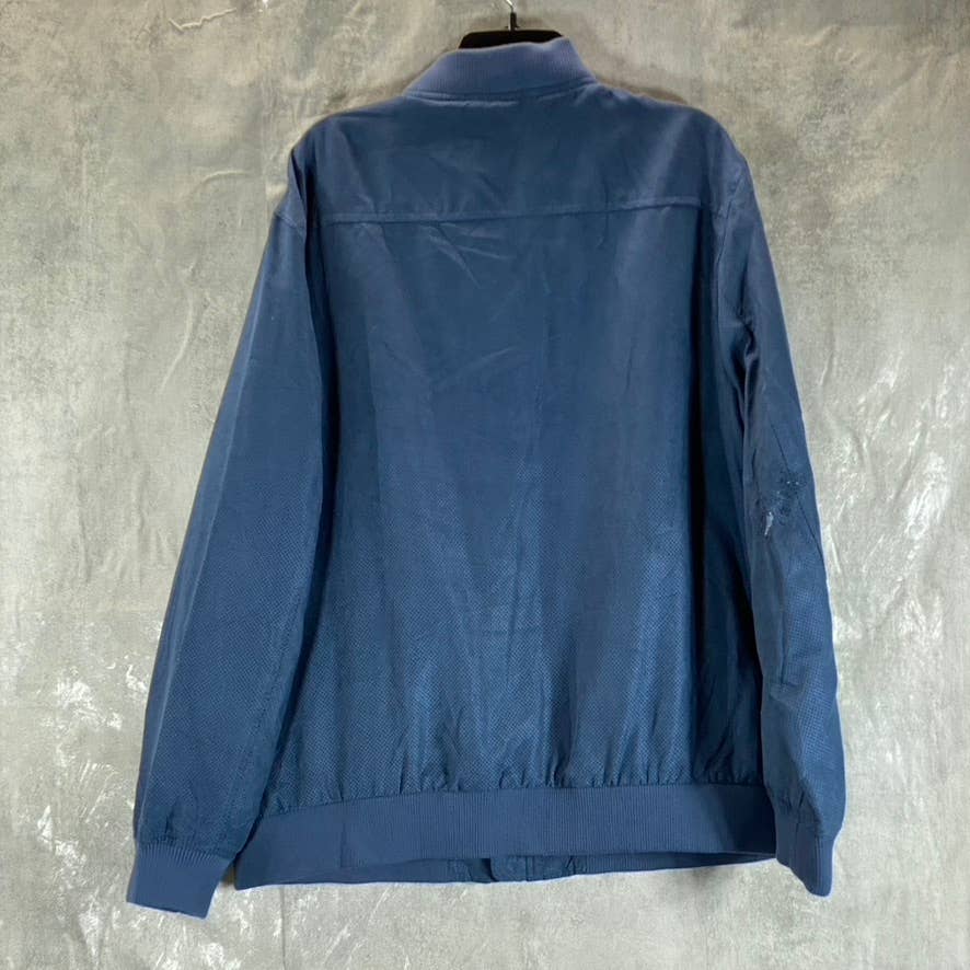 ALFANI Men's Blue Nite Escape Perforated Regular-Fit Full-Zip Bomber Jacket