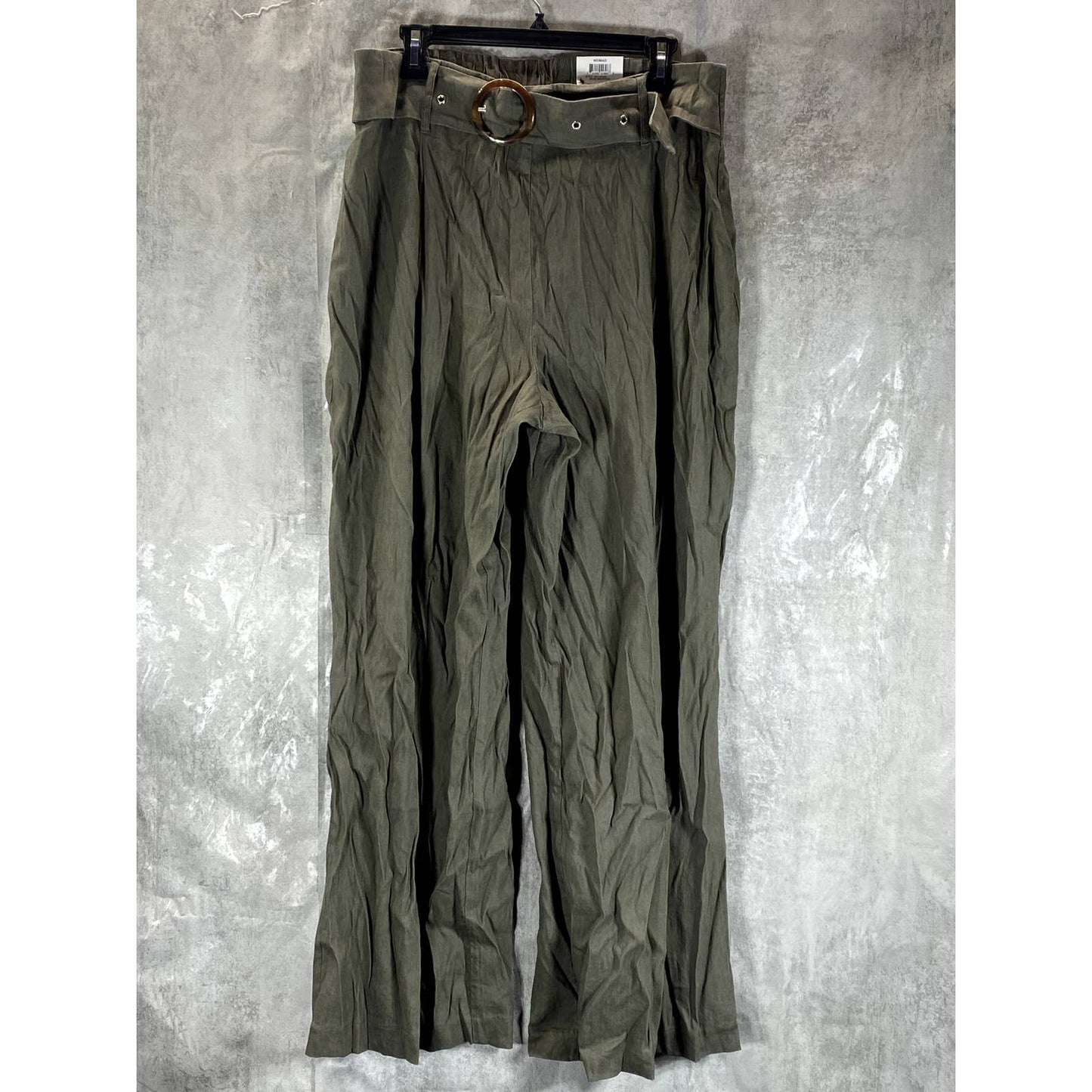 INC INTERNATIONAL Women's Moss Mountain Linen Pleated Buckle Wide-Leg Pants SZXL