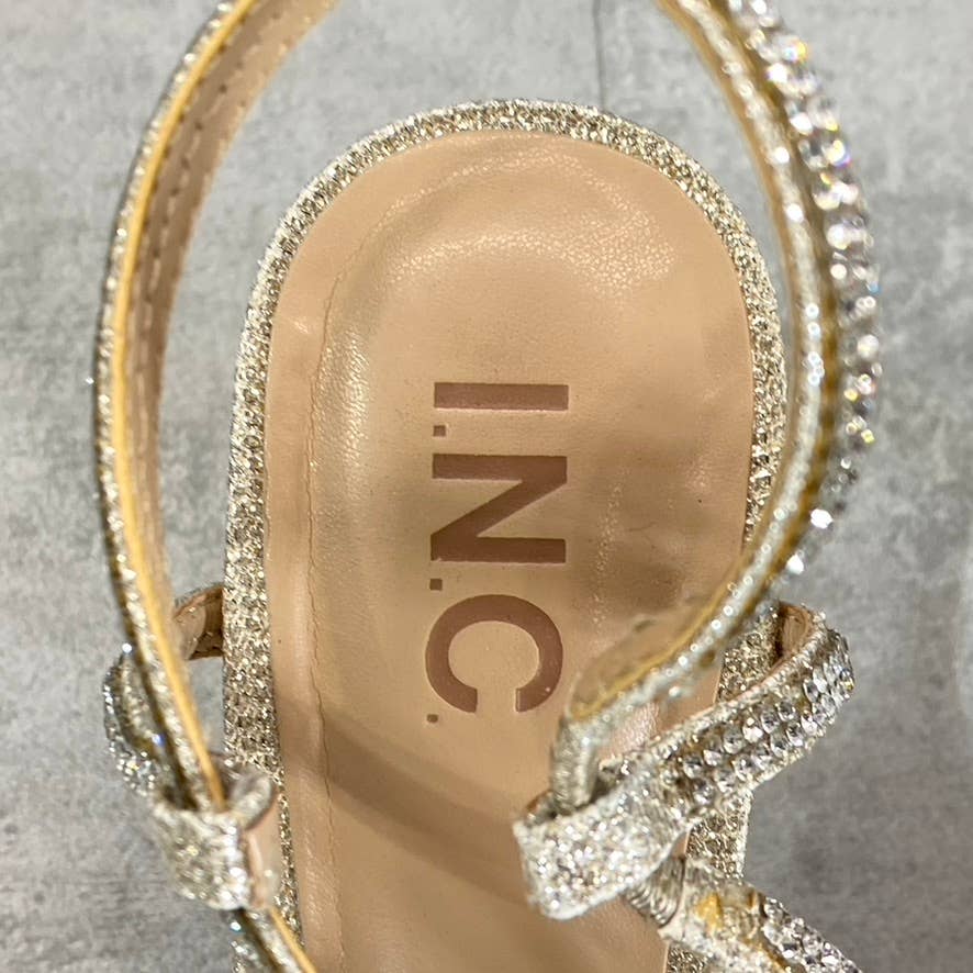 INC INTERNATIONAL CONCEPTS Women's Champagne Crystal Arti Strappy Sandals SZ 7.5