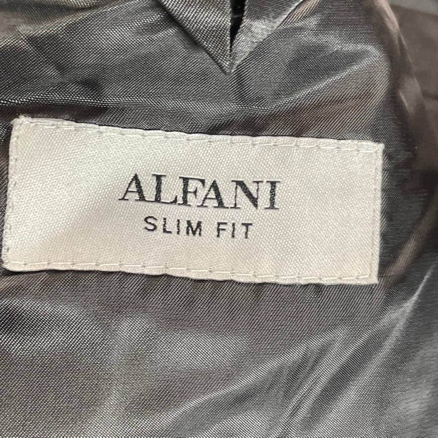 ALFANI Men's Black-Purple Floral Short Slim-Fit Stretch Two-Button Sport Coat