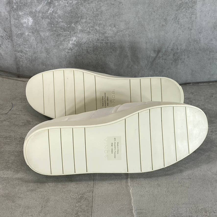 VINCE. Women's White Blair Quilted Round-Toe Slip-On Sneakers SZ 9