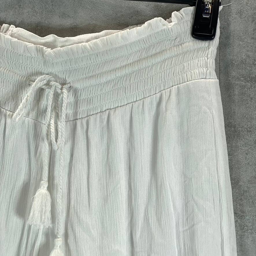 INC INTERNATIONAL CONCEPTS Women's Bright White Smocked Drawstring-Waist Pants