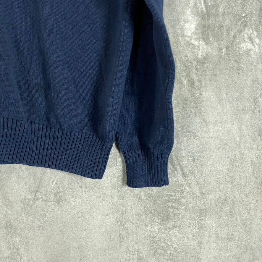INC INTERNATIONAL CONCEPTS Men's Dark Navy Colorblock Mock-Neck Sweater SZ L