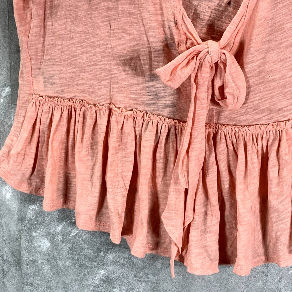 INC INTERNATIONAL CONCEPTS Women's Mango Beach V Tie-Back Ruffled Top SZ XL