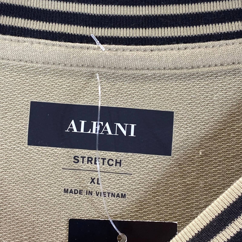 ALFANI Men's Twill Vari-Stripe Crewneck Long-Sleeve Pullover Shirt SZ XL