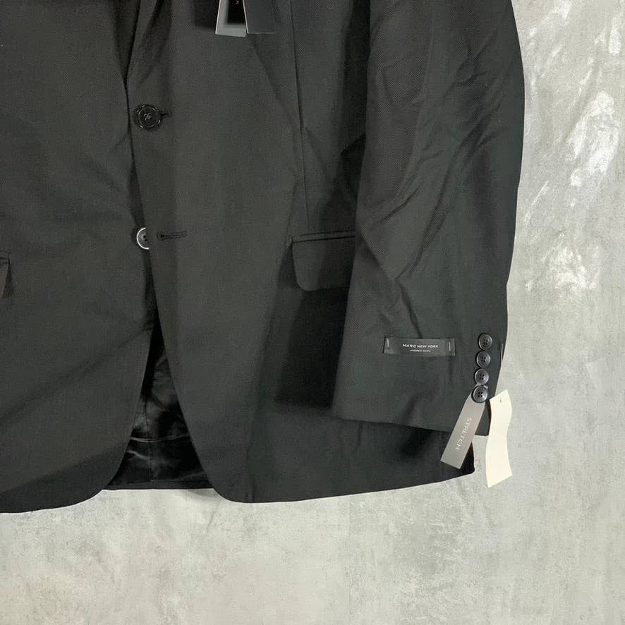 MARC NEW YORK Men's Black Short Modern-Fit Two-Button Suit Jacket SZ 42S
