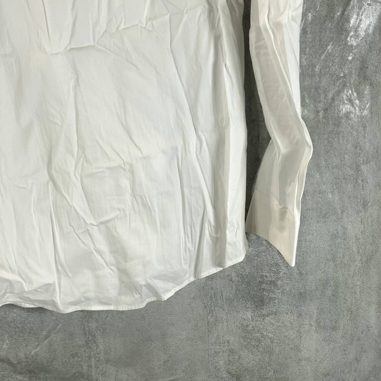 ALFANI Alfatech Men's Sierradale White Slim-Fit Pleated Panel Formal Shirt SZ L