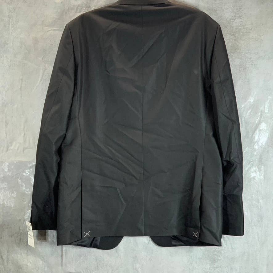 VAN HEUSEN Men's Black Herringbone Flex Plain Slim-Fit Two-Button Jacket SZ 43R
