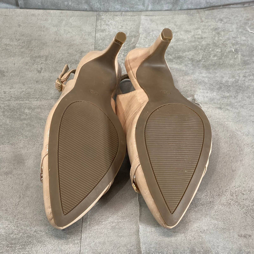 KAREN SCOTT Women's Nude Patent Gildda Pointed-Toe Slingback Pumps SZ 7.5