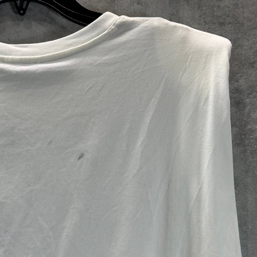 CALVIN KLEIN Women's White Crewneck Padded Muscle Tee SZ XL