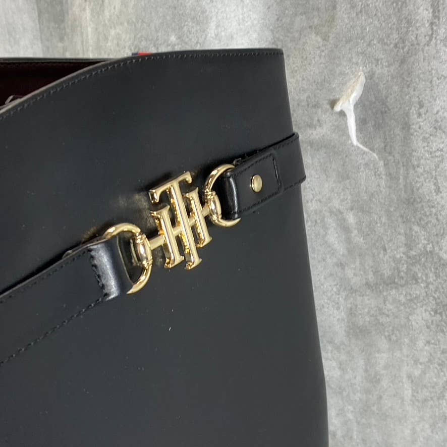 TOMMY HILFIGER Women's Black Inezy Almond-Toe Block-Heel Tall Riding Boots SZ 10