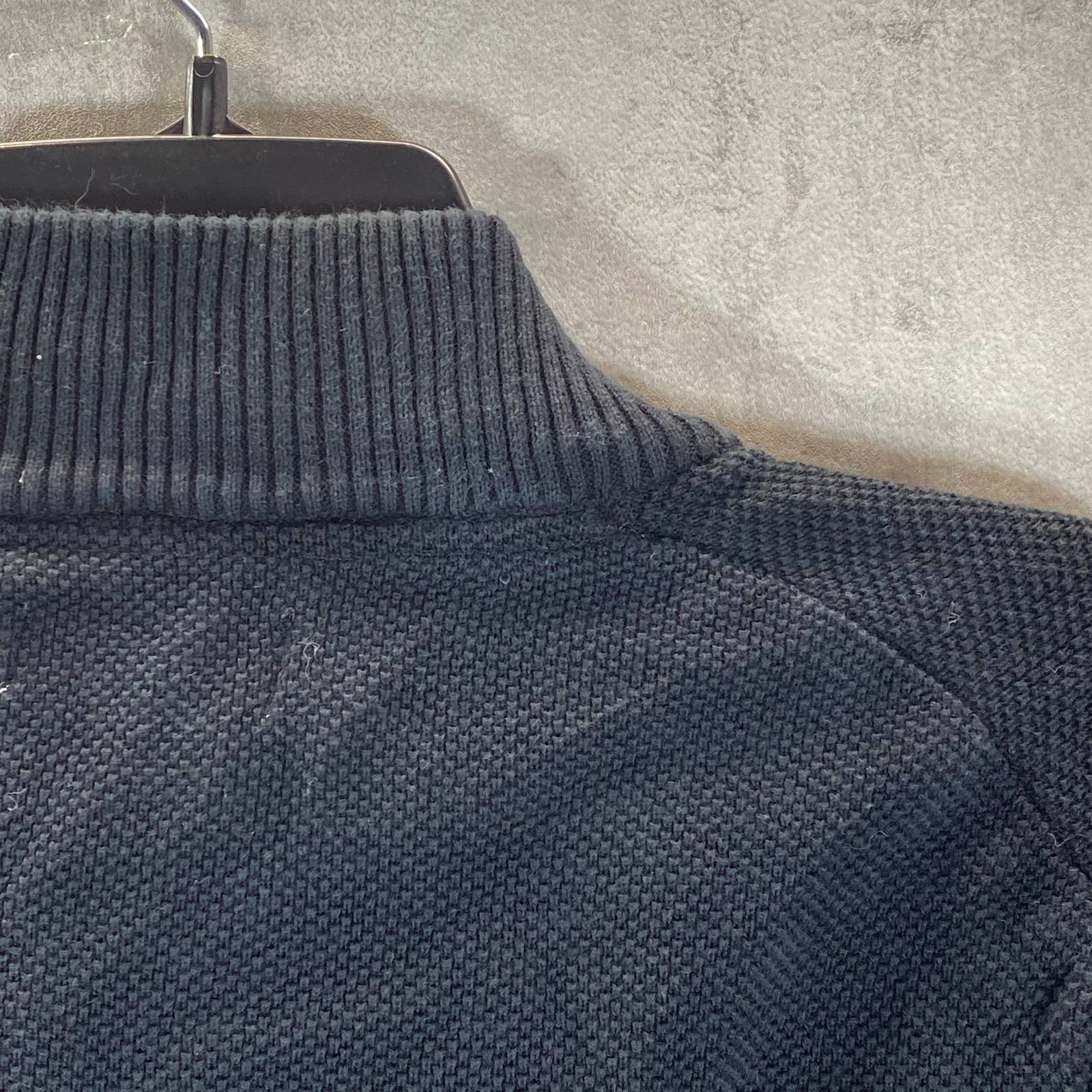 CLUB ROOM Men's Deep Black Classic-Fit Quarter-Zip Sweater SZ 2XL