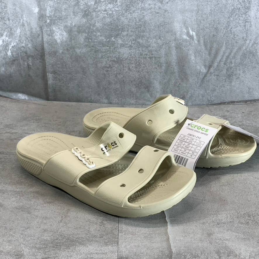 CROCS Iconic Comfort Unisex Adult Bone Classic Double-Strap Slide Sandal SZM7/W9