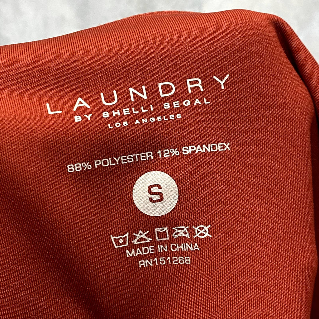 LAUNDRY By Shelli Segal Rust Textured High-Waist Stretch Pull-On Active Leggings SZ S