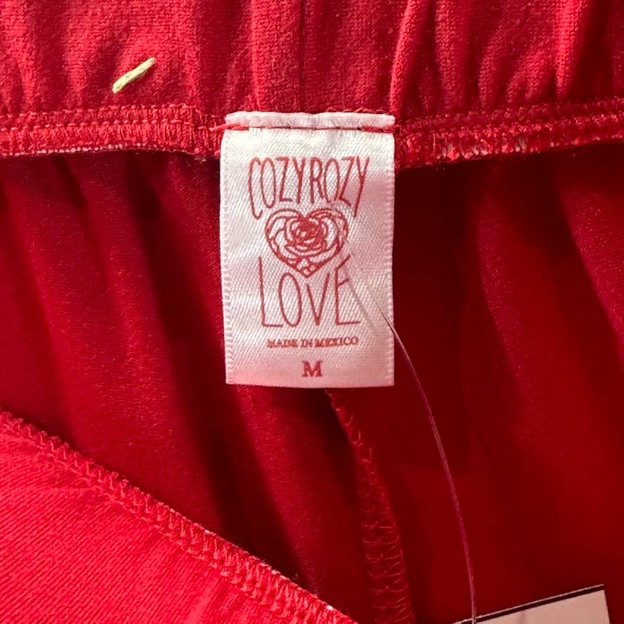 COZY ROZY Women's White/Red Let It Snow 2-Piece Short Holiday Pajamas SZ M