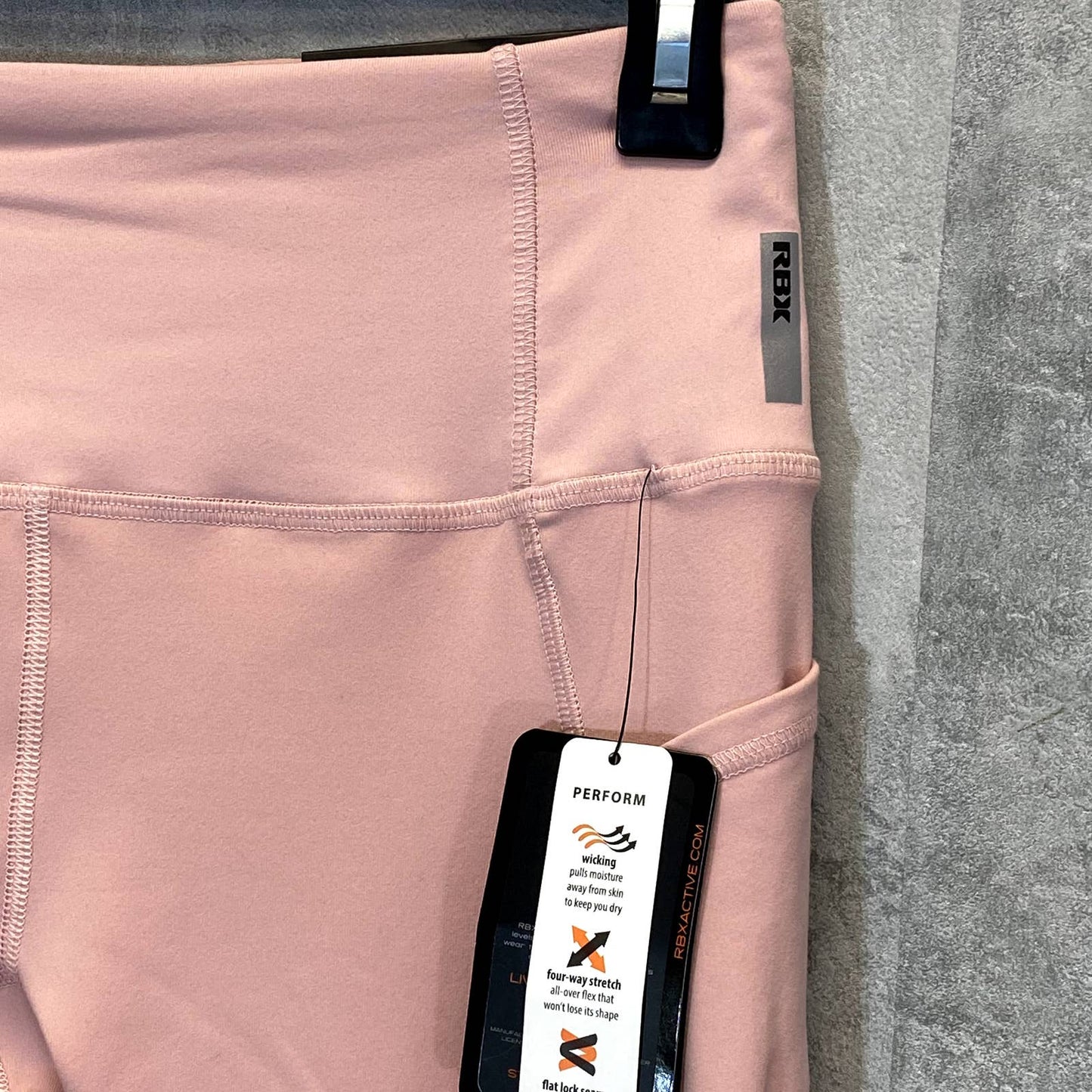 RBX Women's Think Pink 4-Way Stretch Quick Drying Pull-On Capri Leggings SZ S