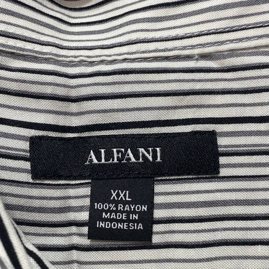 ALFANI Grey Gradient Stripe Short Sleeve Shirt SZ 2XL