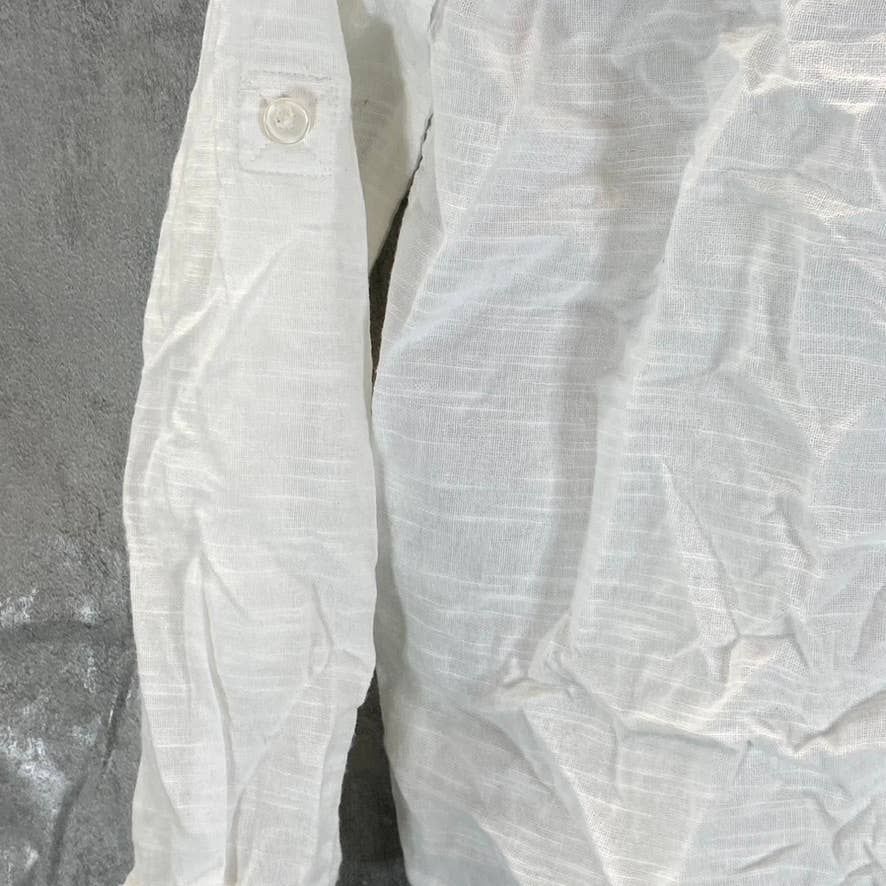 INC INTERNATIONAL CONCEPTS Women's Bright White Tie-Front Button-Up Top SZ S