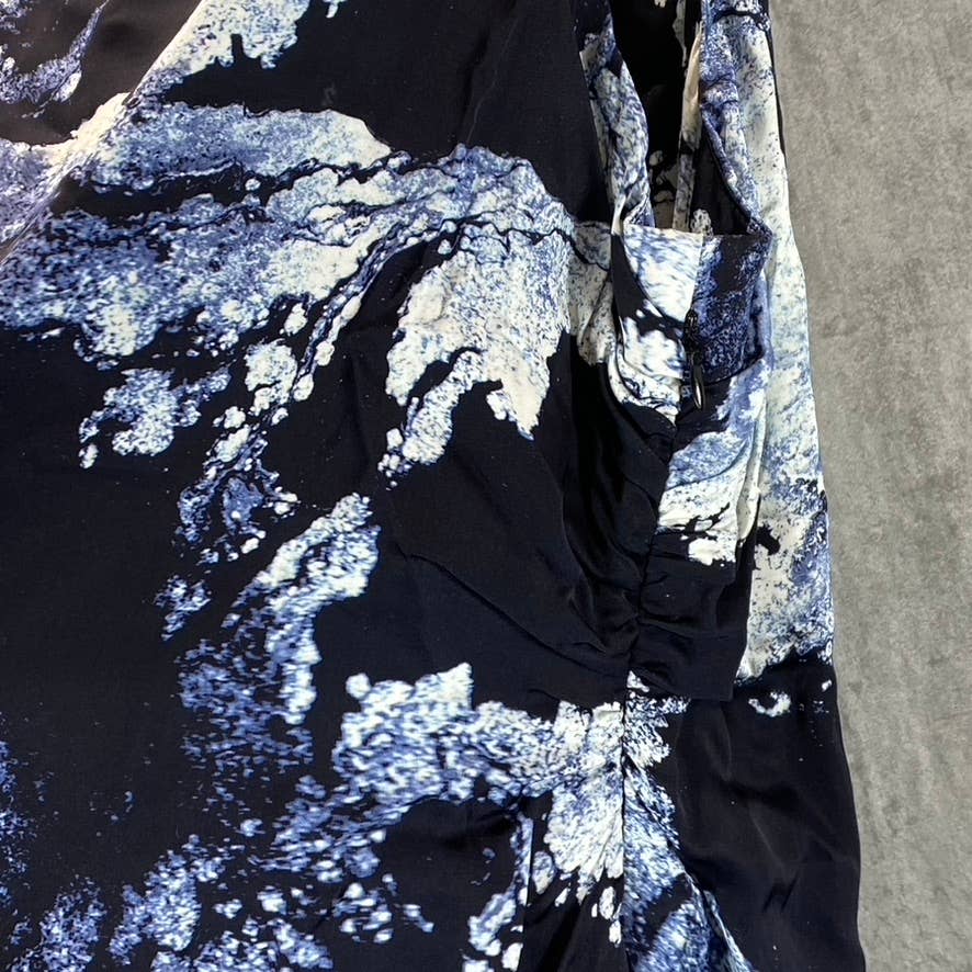 BELLDINI Black Label Women's Metallic Marble Chain-Strap Printed Dress SZ XL
