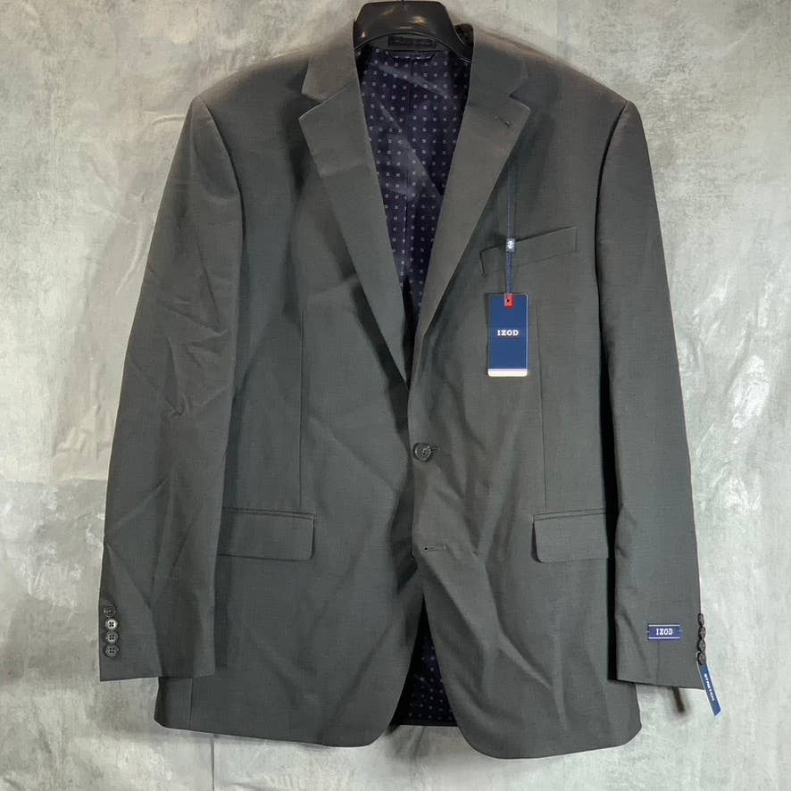 IZOD Men's Grey Long Classic-Fit Two-Button Suit Jacket SZ 44L