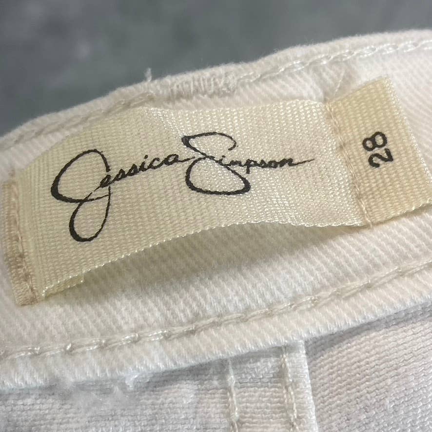 JESSICA SIMPSON Women's White Infinite Denim High-Rise Shorts SZ 28