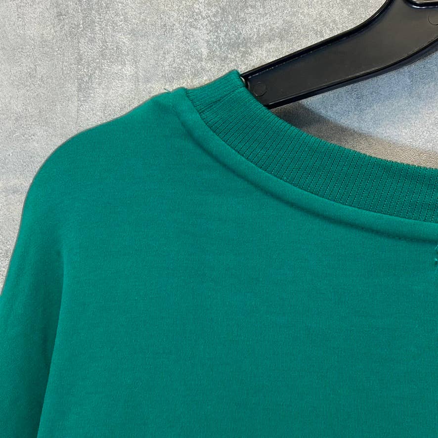 BP. Women's Green Trekking Oversized Crewneck High-Low Hem Pullover Sweater SZ M