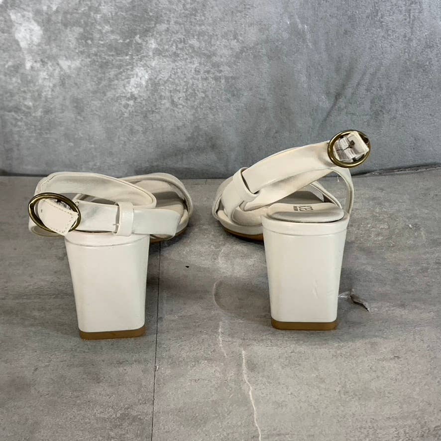 NORDSTROM RACK Women's Bisque Faux-Leather Landry Square-Toe Heeled Sandal SZ6.5